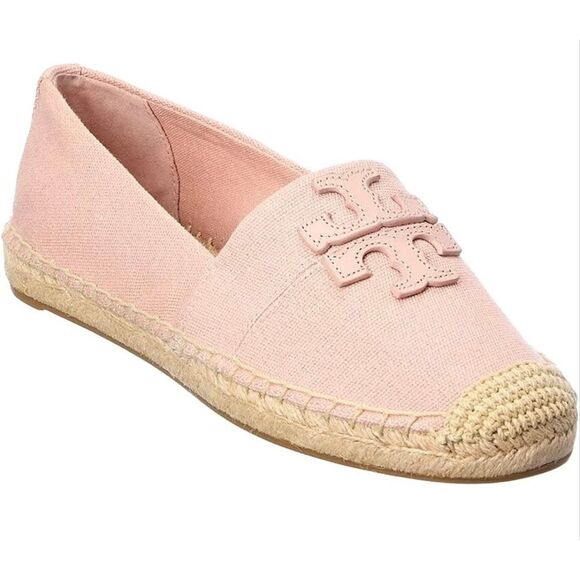 Tory Burch Weston Canvas Flat Espadrilles in Seashell Pink Size 8 - Picture 1 of 7